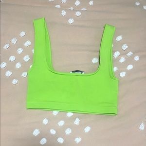 green zara crop tank top